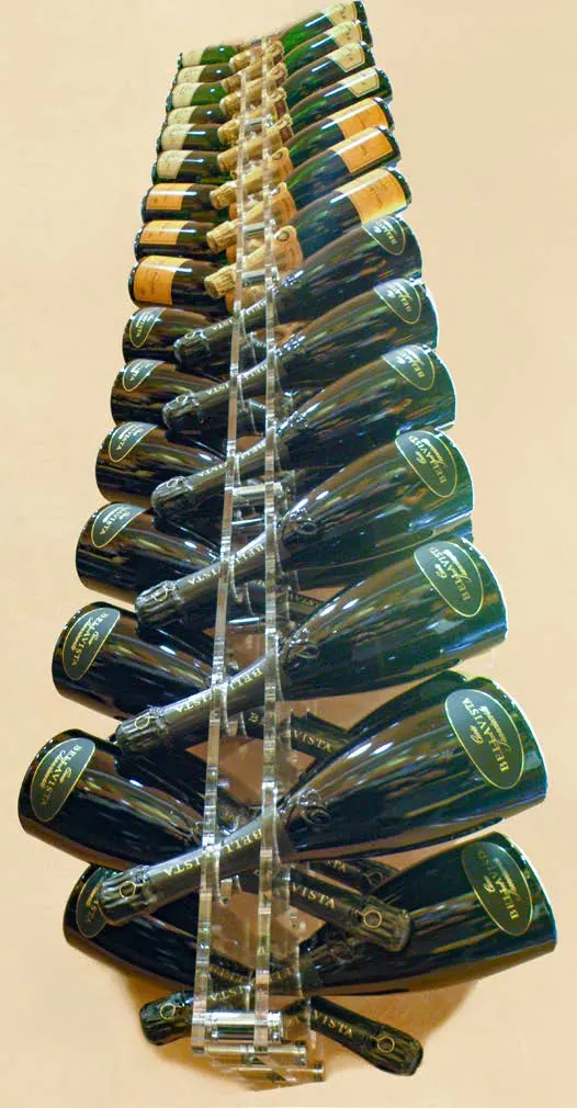 Sparkling200 Double plexiglas champagnerek – Dubbel display voor 54 flessen mousserende wijn